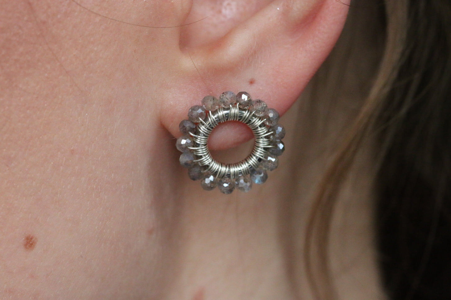 kolczyki princess AURORA z labradorytu