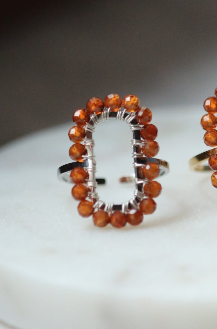 Pierścionek SOPHIE z spessartynu • srebrny