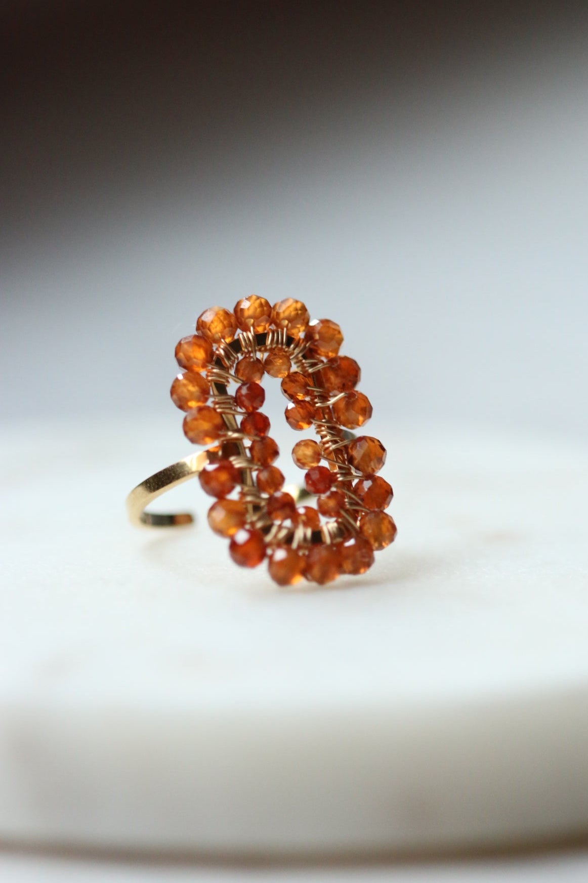 Pierścionek SOPHIE maxi z spessartynu • złoty