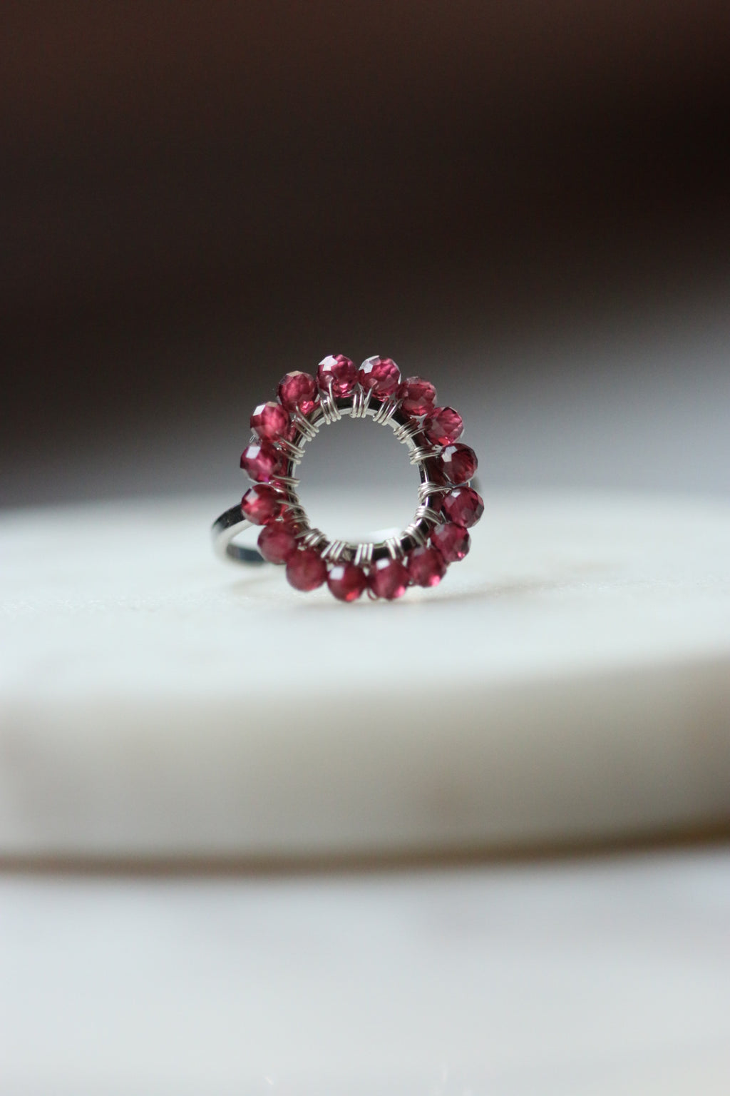 Pierścionek MIRA z rodolitu • srebrny