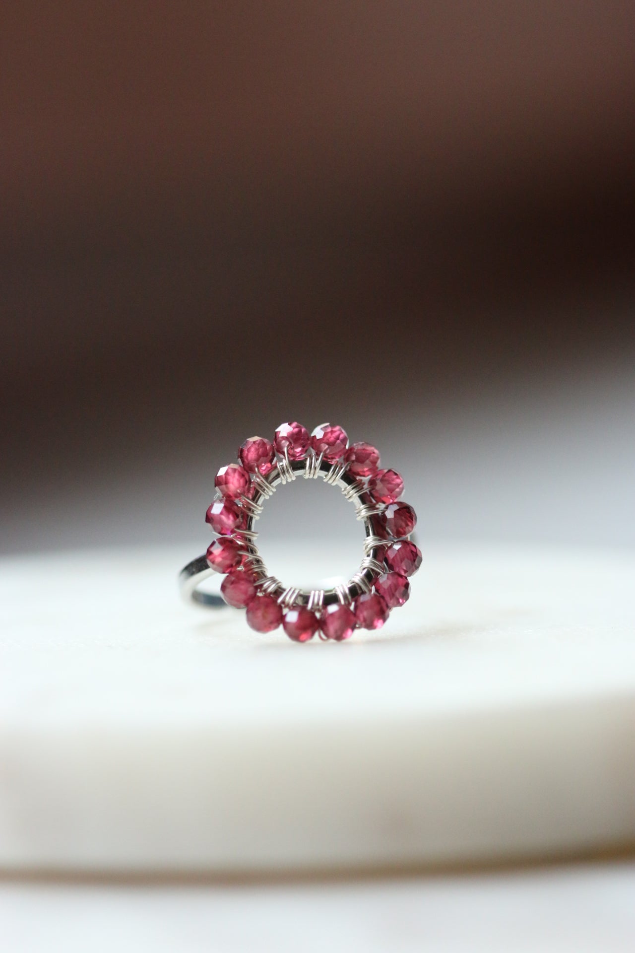 pierścionek MIRA z rodolitu • srebrny