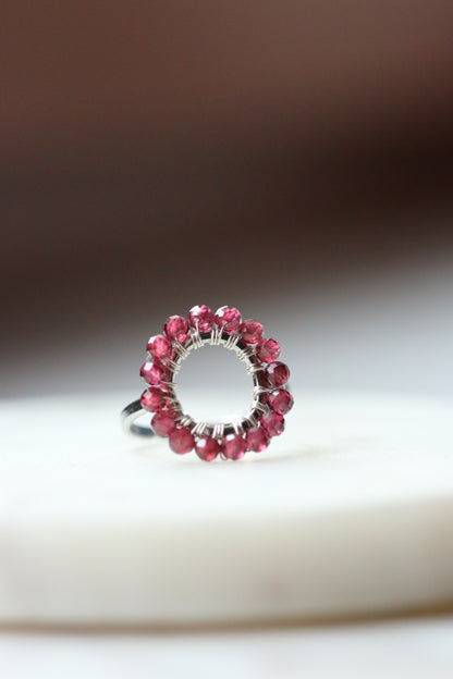 pierścionek MIRA z rodolitu • srebrny