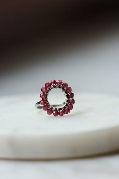 pierścionek MIRA z rodolitu • srebrny