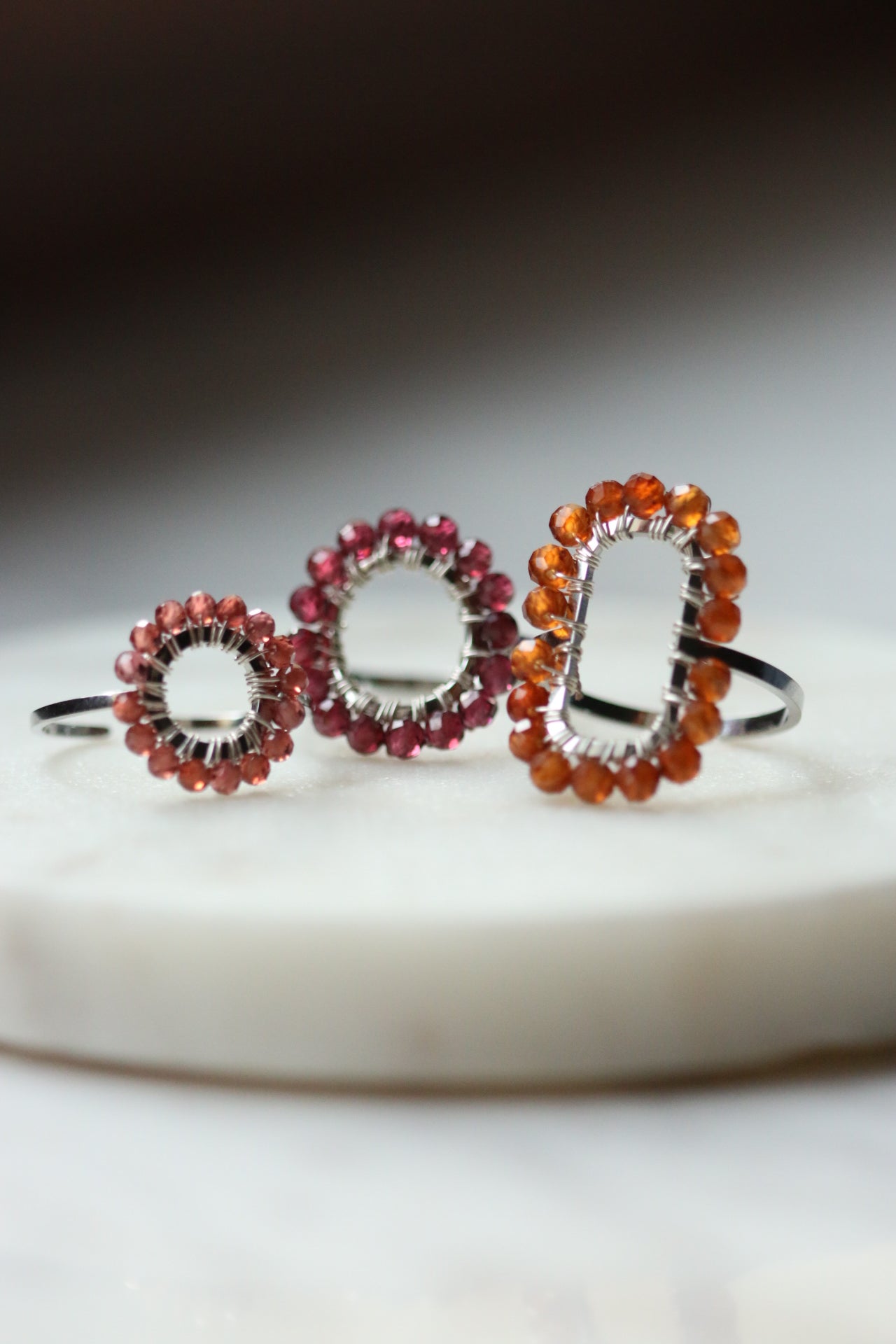 pierścionek SOPHIE z spessartynu • srebrny