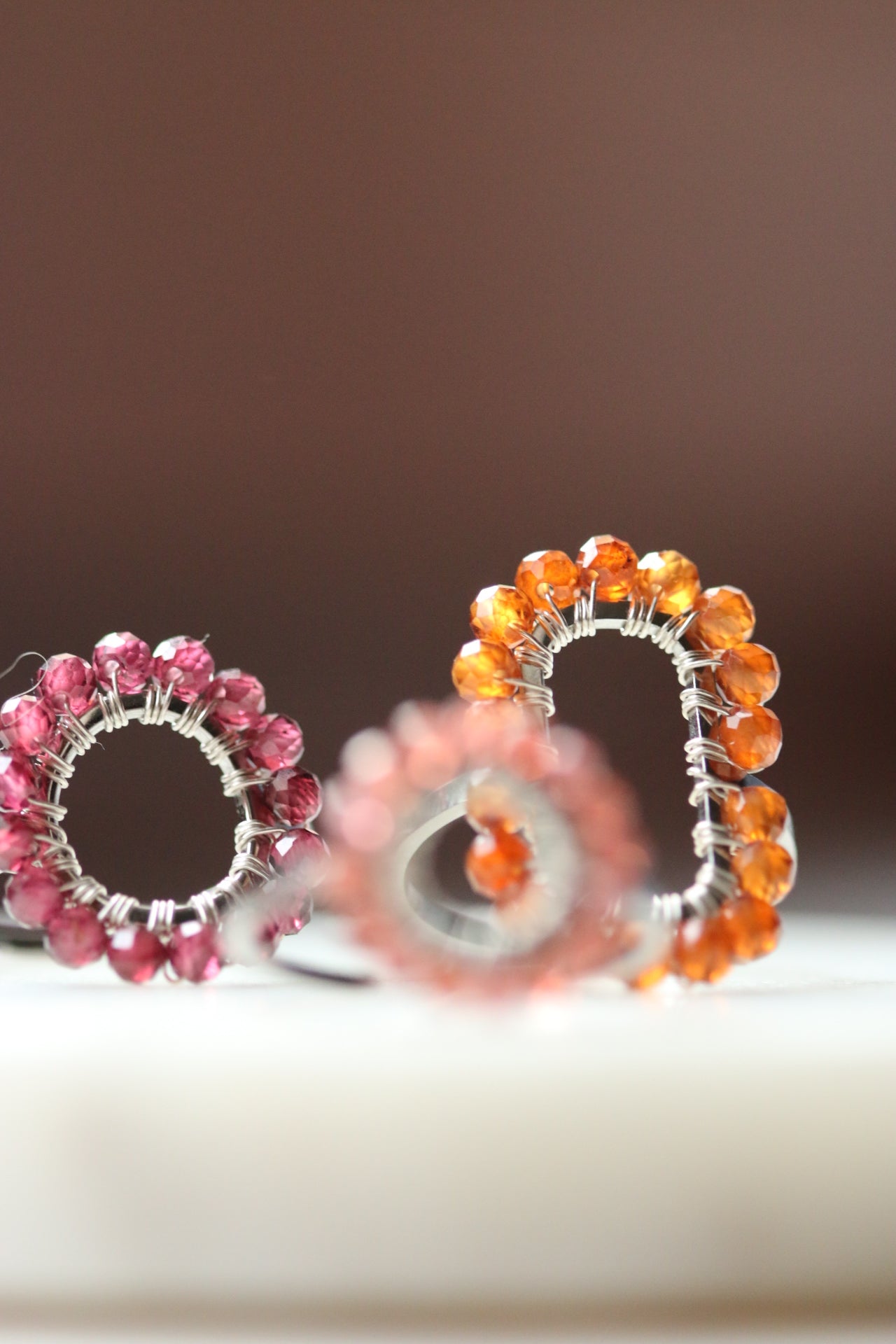 pierścionek SOPHIE z spessartynu • srebrny