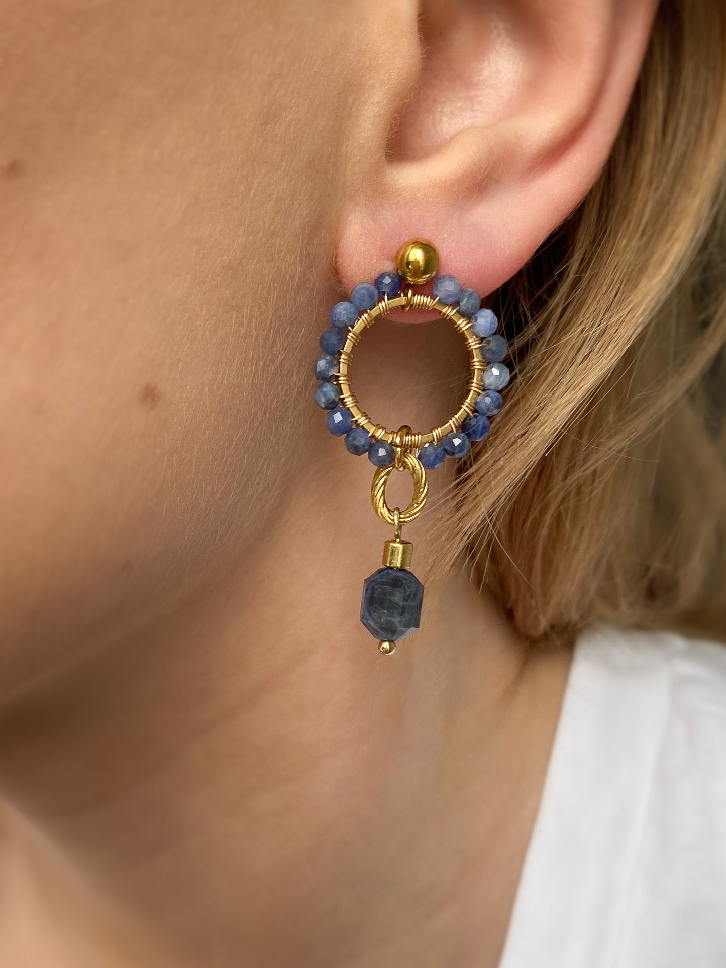 princess hanna • plecione kolczyki z sodalitu