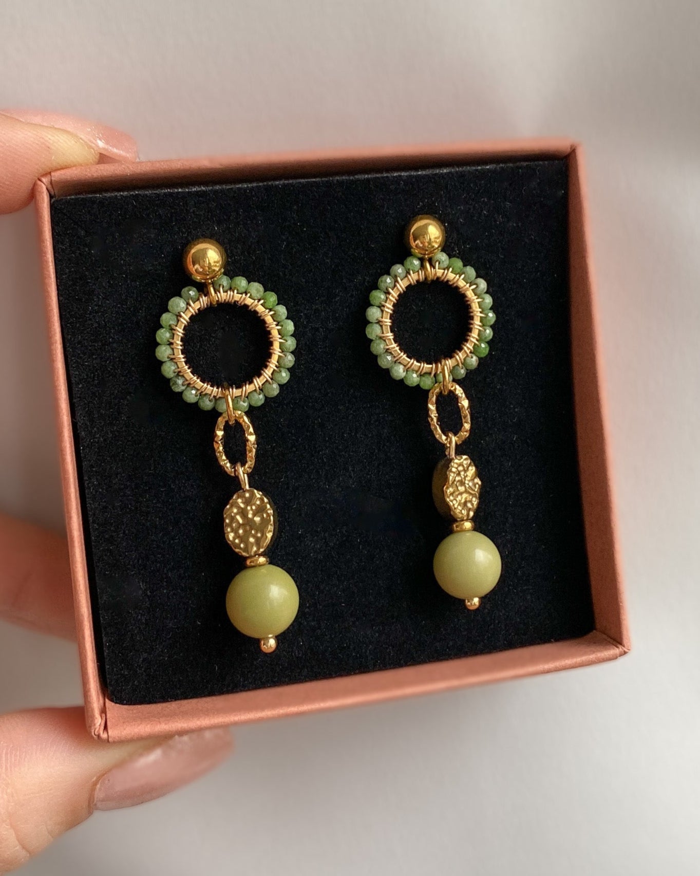 Kolczyki IVONNE z diopsydu i agatu alxa