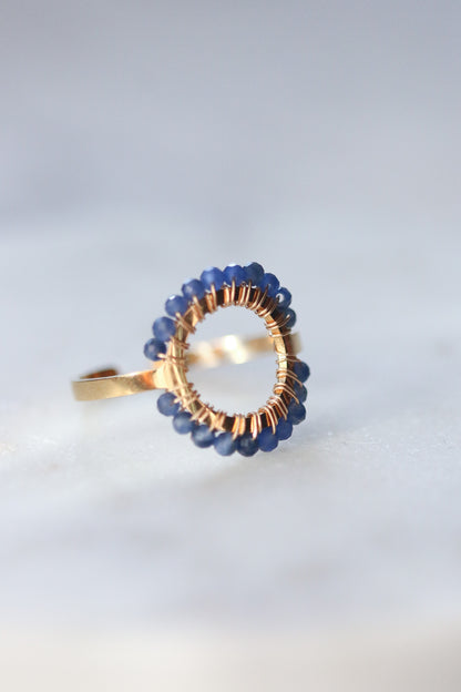 Pierścionek MIRA z sodalitu • złoty