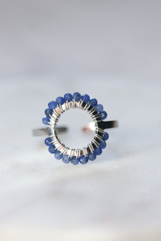 Pierścionek MIRA z sodalitu • srebrny