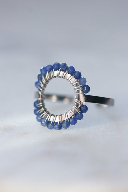 Pierścionek MIRA z sodalitu • srebrny