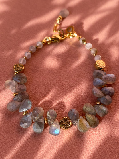 bransoletka z łezek labradorytu