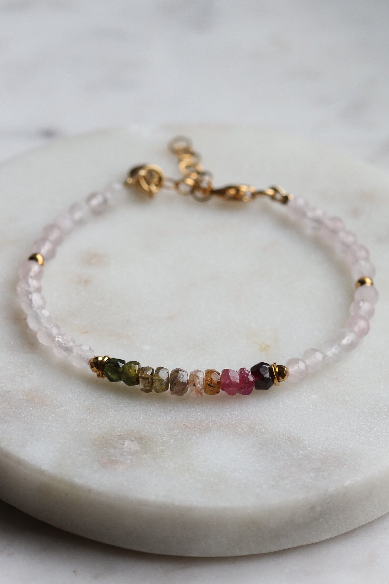 Bransoletka MARTHA z turmalinu i kwarcu różowego