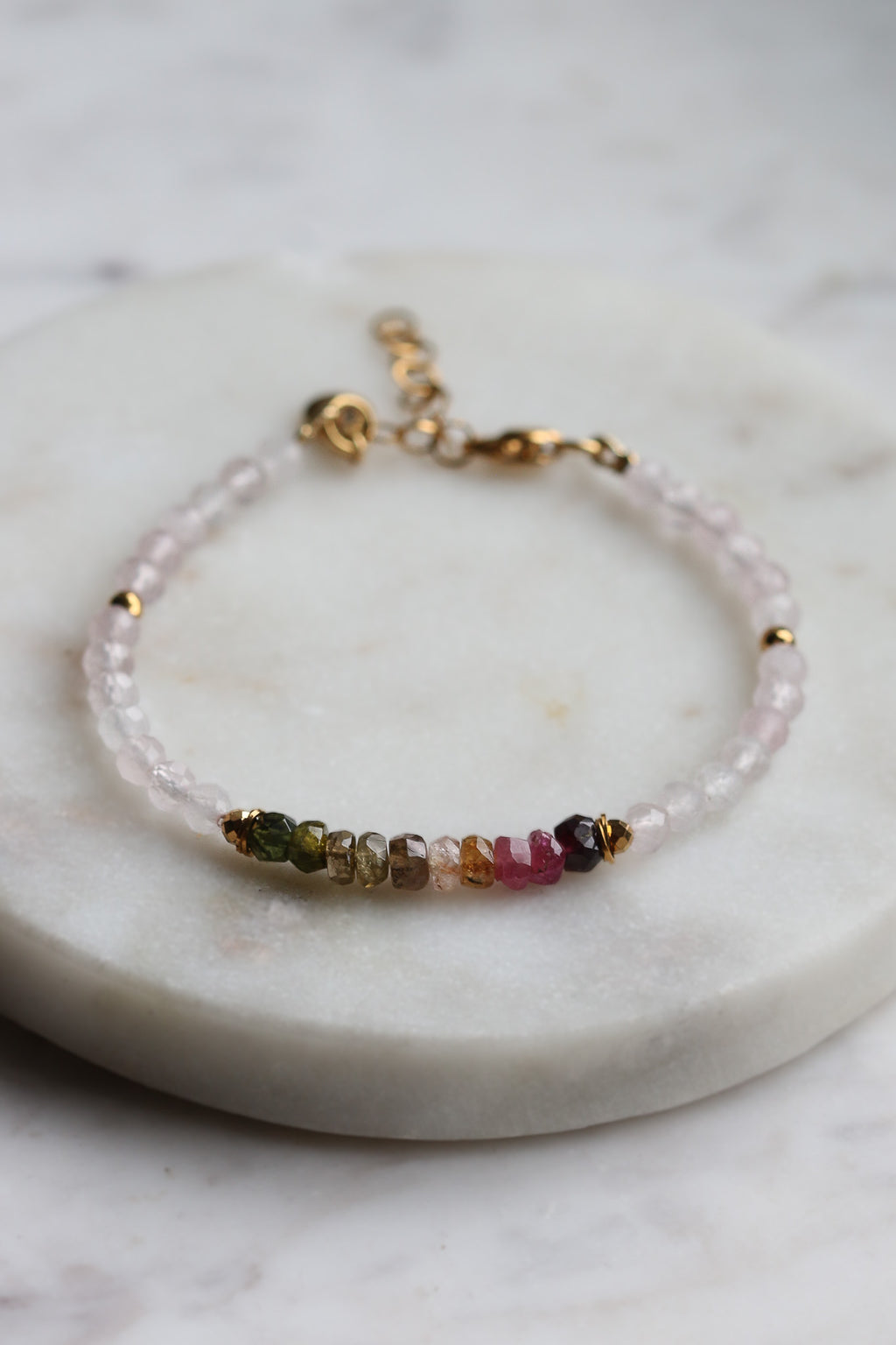 Bransoletka MARTHA z turmalinu i kwarcu różowego