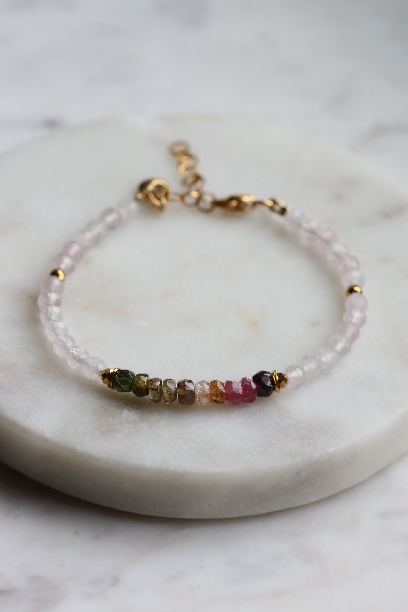 Bransoletka MARTHA z turmalinu i kwarcu różowego