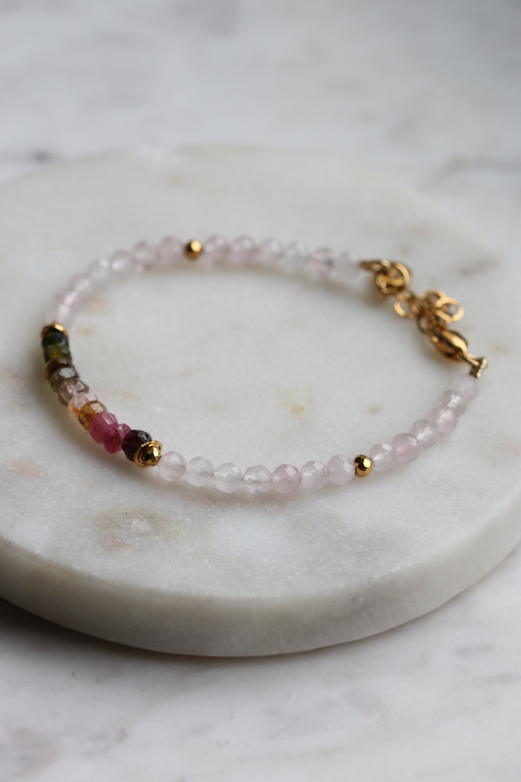 Bransoletka MARTHA z turmalinu i kwarcu różowego