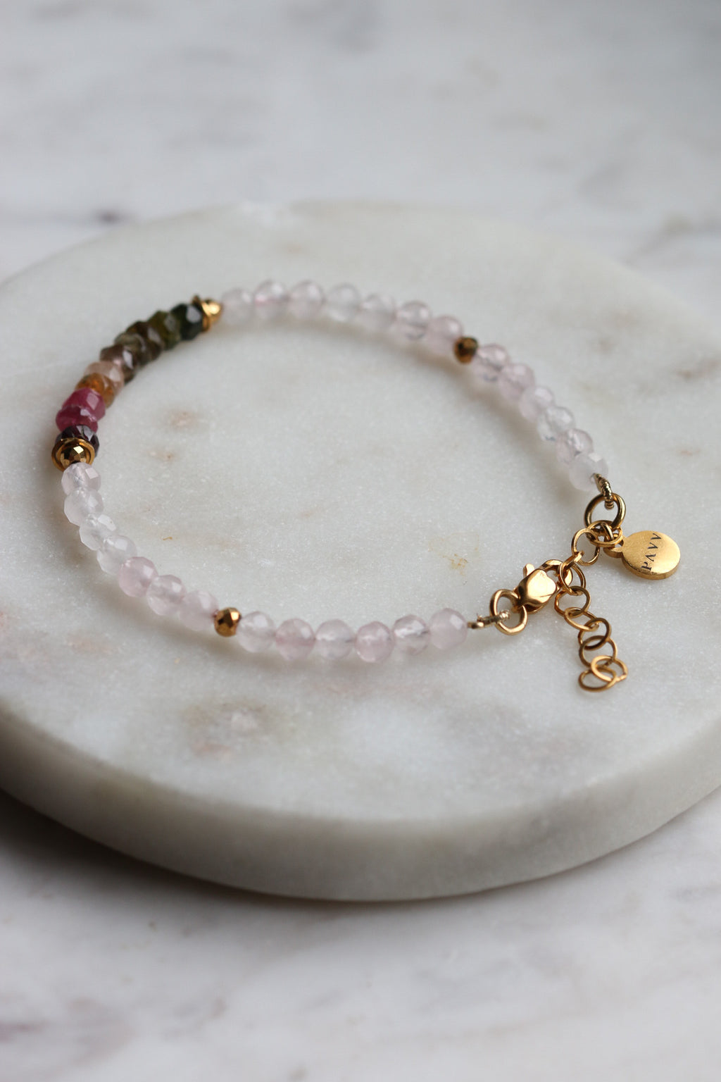 Bransoletka MARTHA z turmalinu i kwarcu różowego