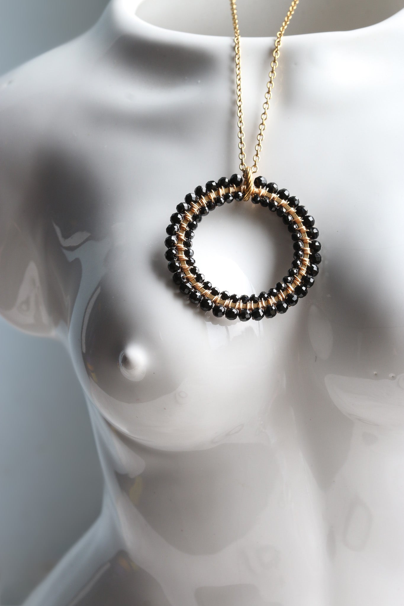 Naszyjnik Princess GLORIA 30 z czarnengo turmalinu