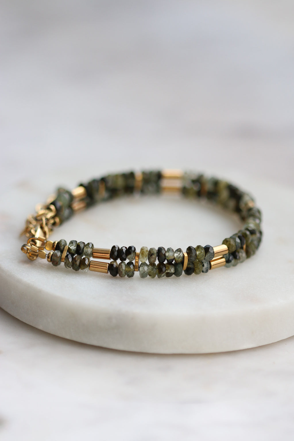 Bransoletka DEMI z zielonego frenitu z epidotem