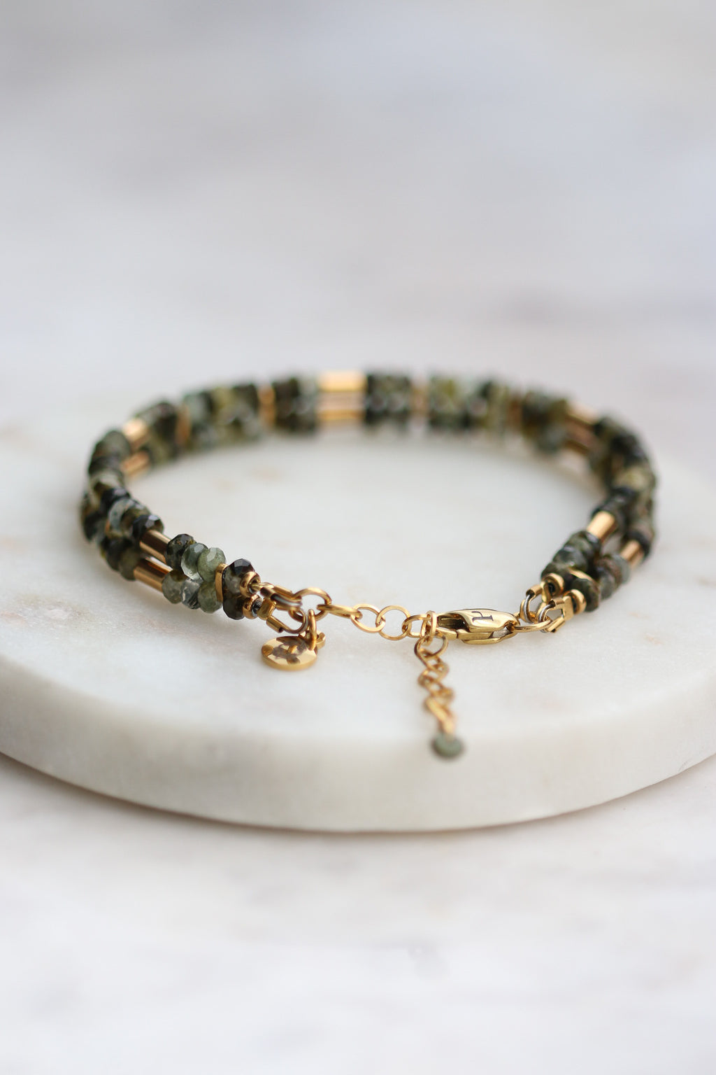 Bransoletka DEMI z zielonego frenitu z epidotem