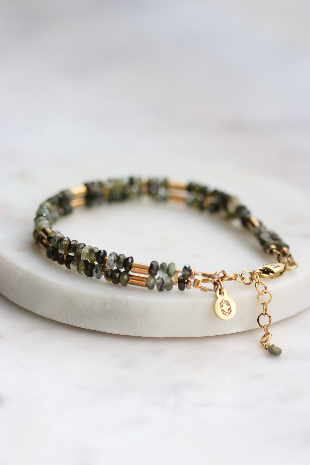 Bransoletka DEMI z zielonego frenitu z epidotem