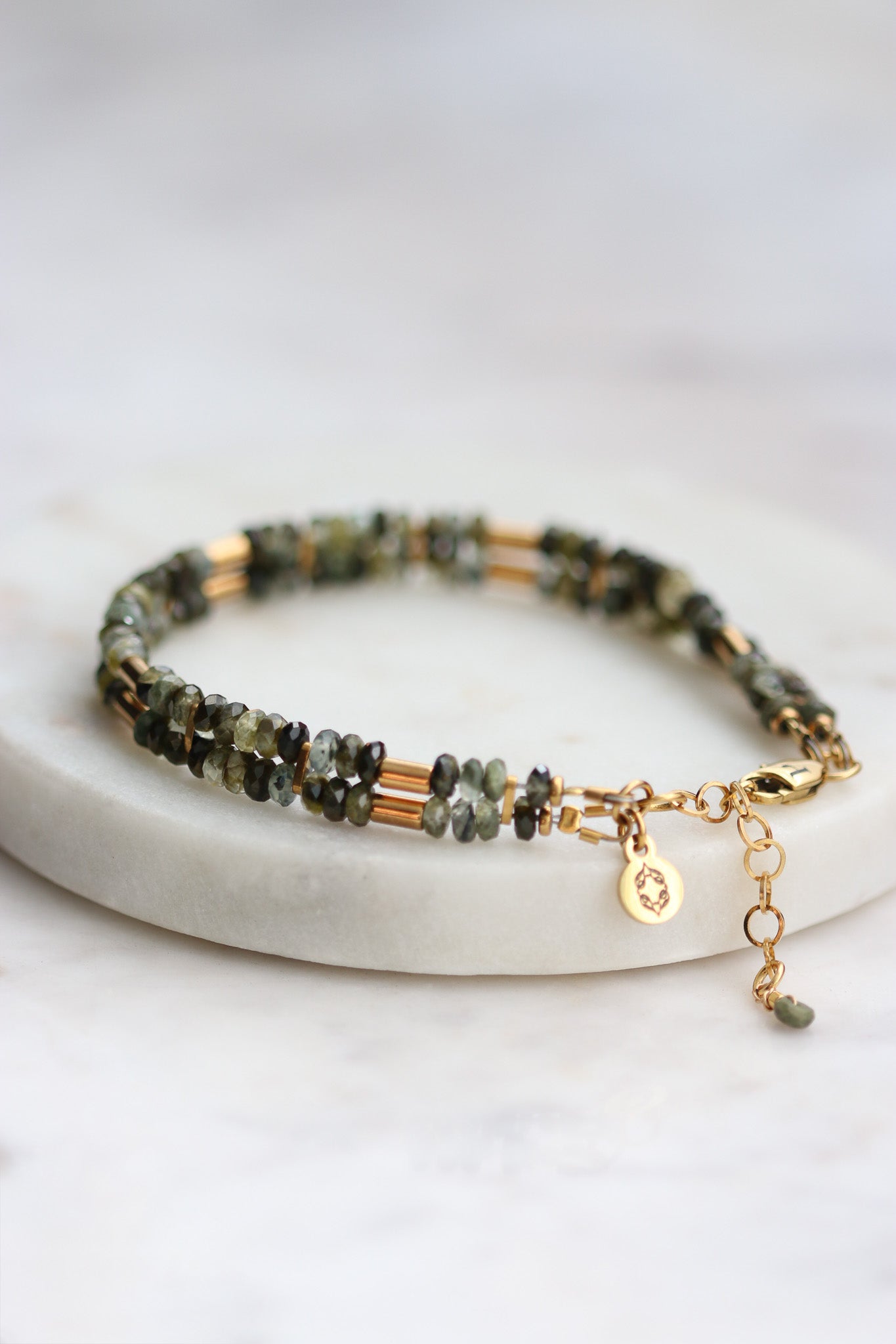 Bransoletka DEMI z zielonego frenitu z epidotem