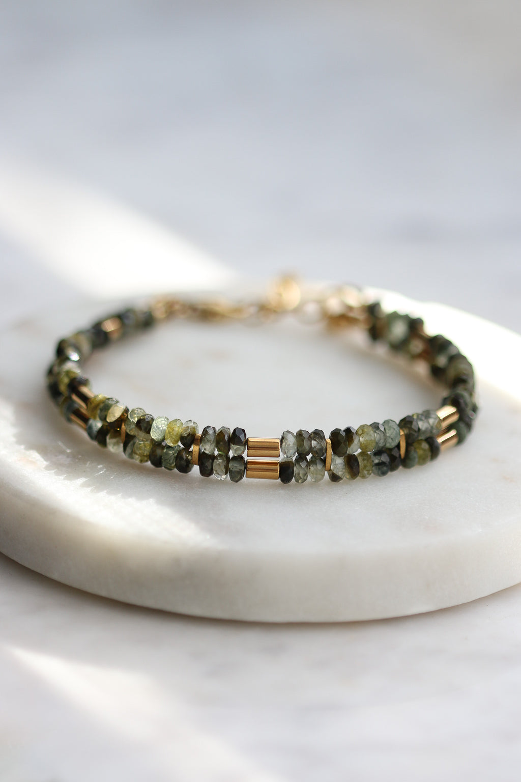 Bransoletka DEMI z zielonego frenitu z epidotem