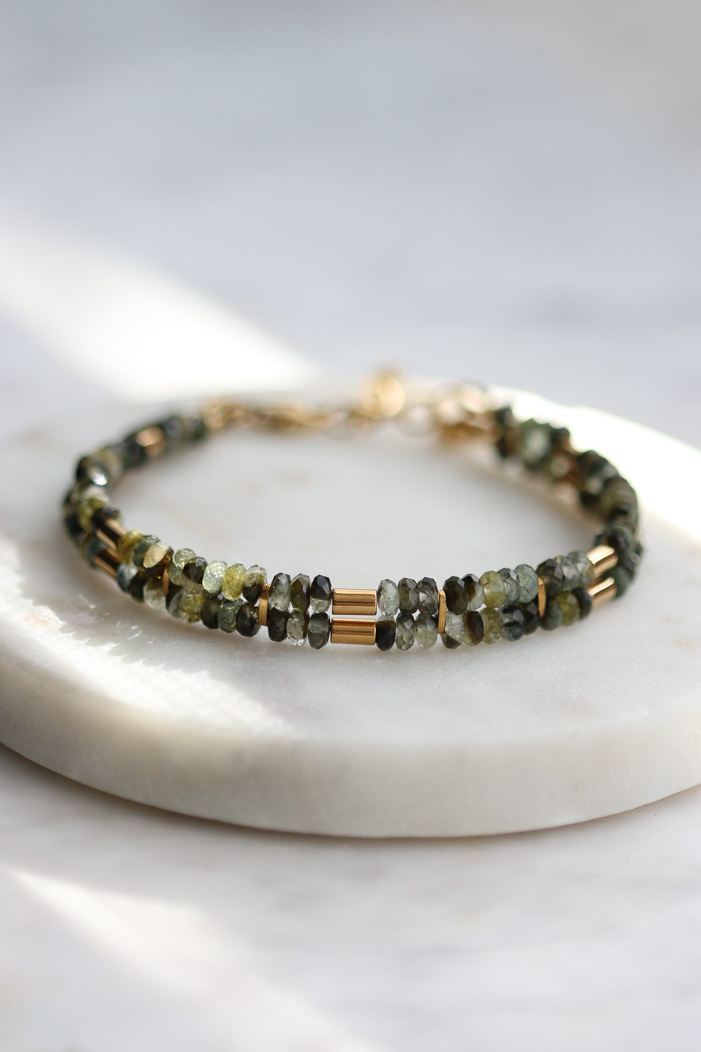 Bransoletka DEMI z zielonego frenitu z epidotem