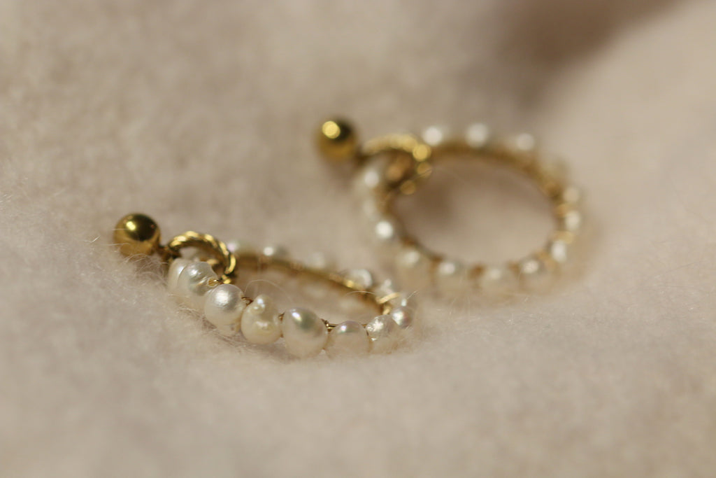 princess alma • plecione kolczyki z prawdziwych pereł