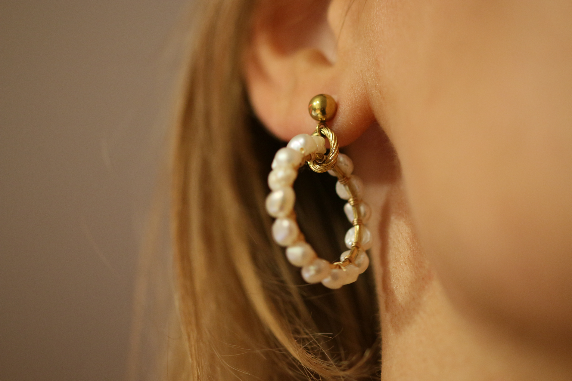 princess alma • plecione kolczyki z prawdziwych pereł