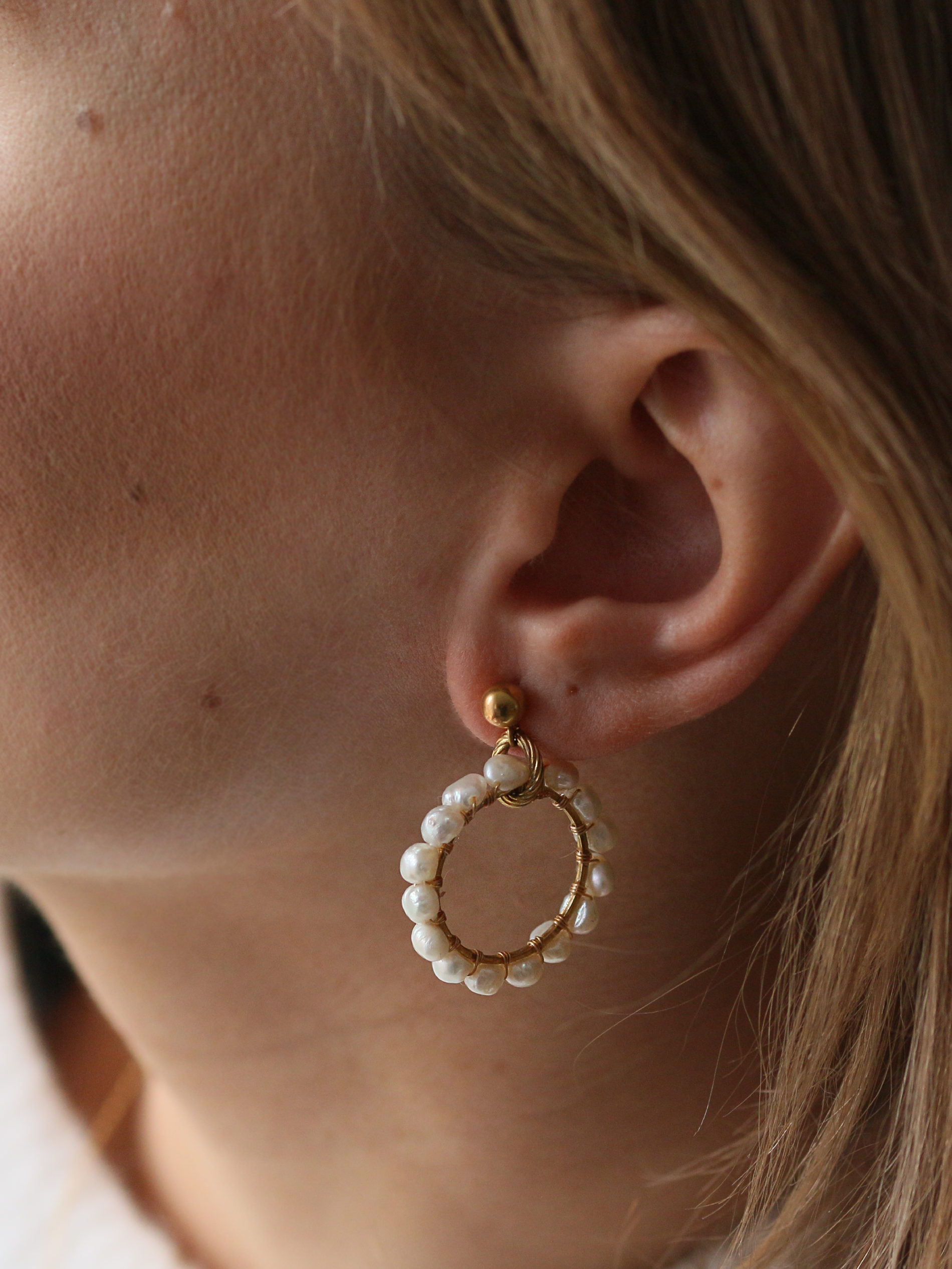 princess alma • plecione kolczyki z prawdziwych pereł