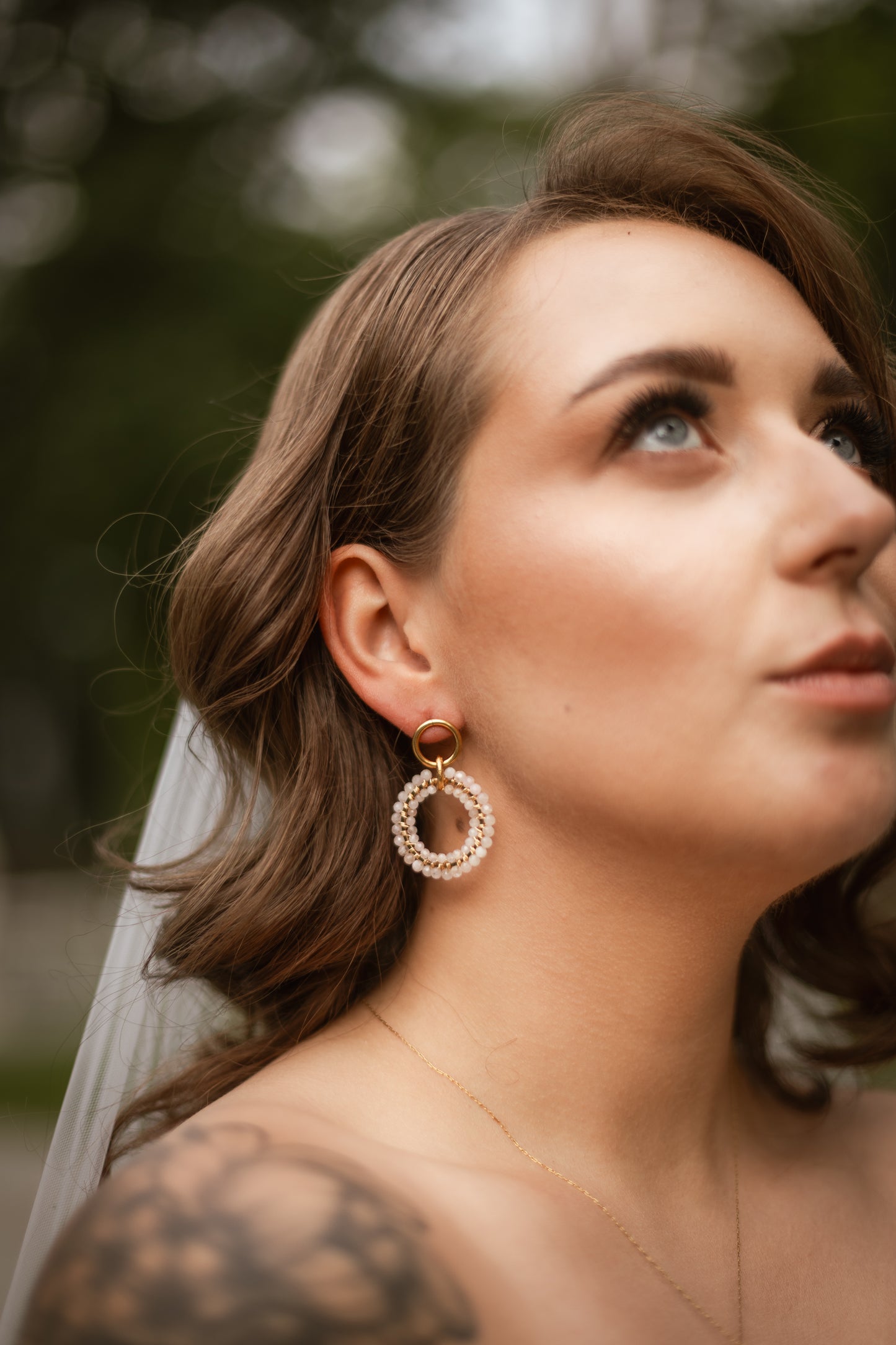 love elise • plecione kolczyki ślubne z morganitu