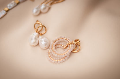 love elise • plecione kolczyki ślubne z morganitu